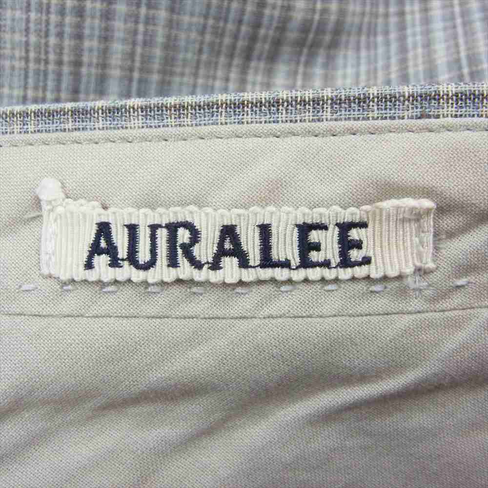AURALEE オーラリー 20SS A20SPO2WC HARD TWIST WOOL DOUBLE FACE CHECK SLACKS ハードツイストウール ダブルフェイス チェック スラックス パンツ グレー系 3【中古】