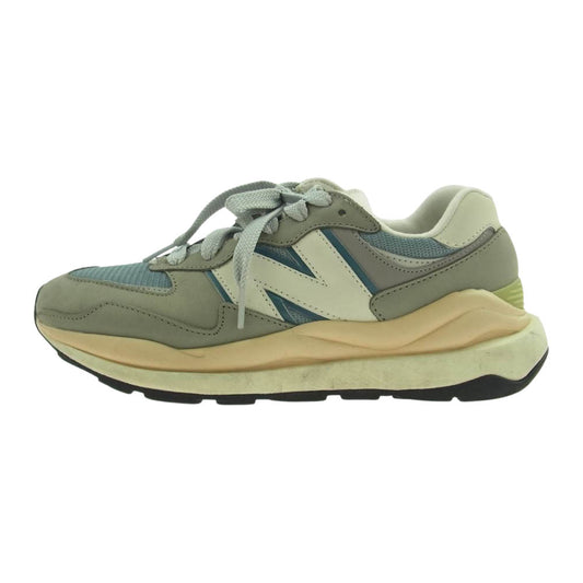 NEW BALANCE ニューバランス M5740LLG スエード メッシュ オフロード ローカット スニーカー グレー系 インディゴブルー系 25cm【中古】