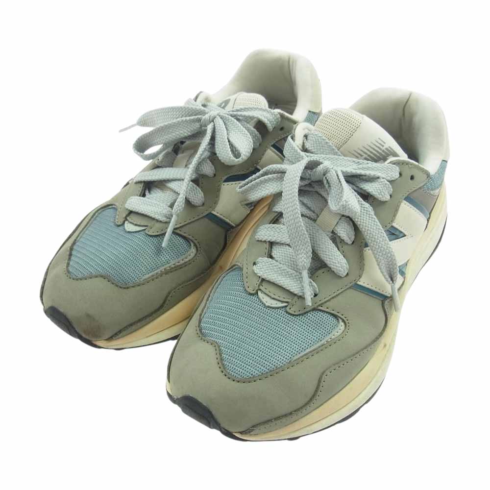 NEW BALANCE ニューバランス M5740LLG スエード メッシュ オフロード ローカット スニーカー グレー系 インディゴブルー系 25cm【中古】