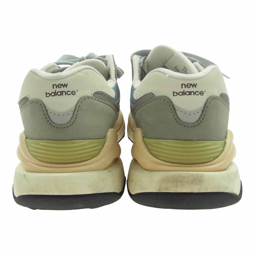 NEW BALANCE ニューバランス M5740LLG スエード メッシュ オフロード ローカット スニーカー グレー系 インディゴブルー系 25cm【中古】