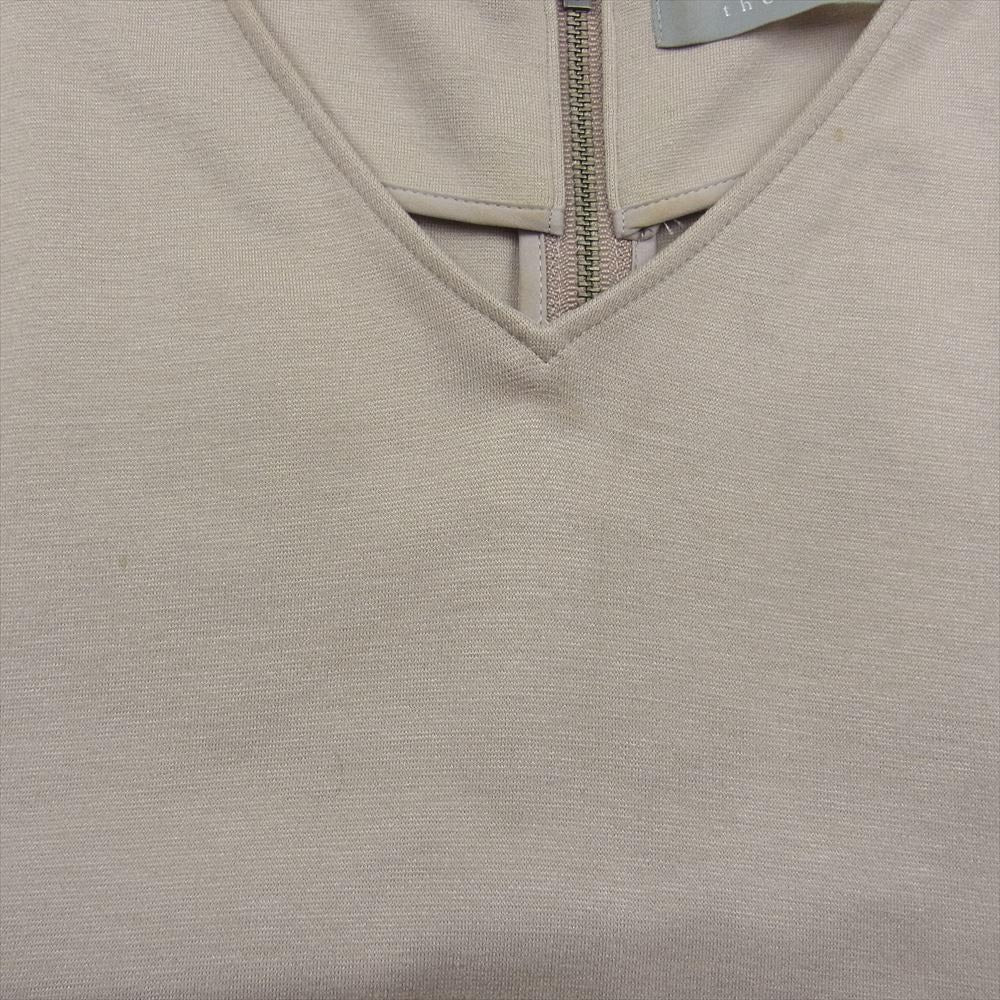 theory セオリー 03-9205010-345-038 LUXE リュクス バックジップ Vネック レーヨン ワンピース ベージュ系 38【中古】