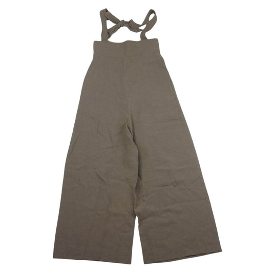 シンメ リネン100％ 麻パン サロペット オールインワン ブラウン系 F【中古】
