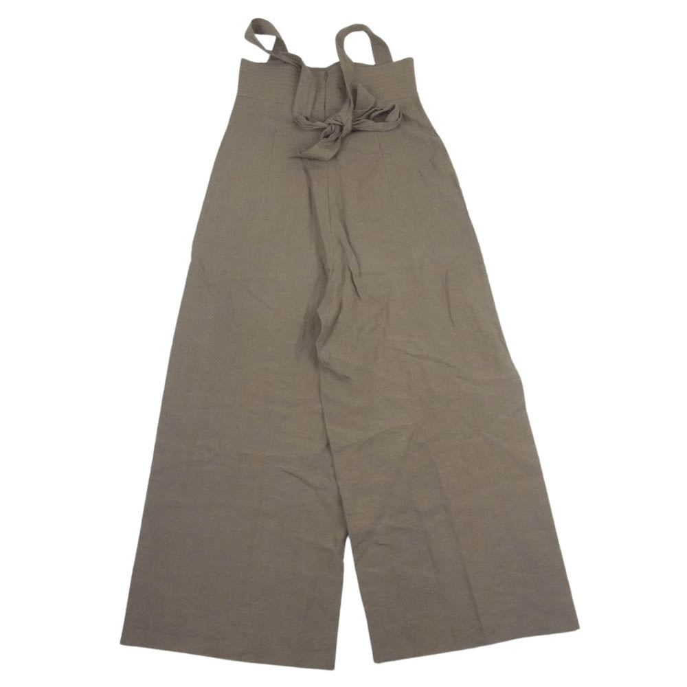 シンメ リネン100％ 麻パン サロペット オールインワン ブラウン系 F【中古】