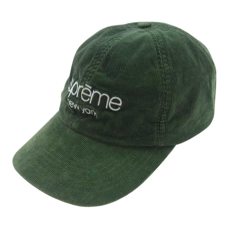 Supreme シュプリーム 21AW  GORE-TEX Corduroy Classic Logo 6-Panel ゴアテックス クラシックロゴ コーデュロイ キャップ モスグリーン系【中古】