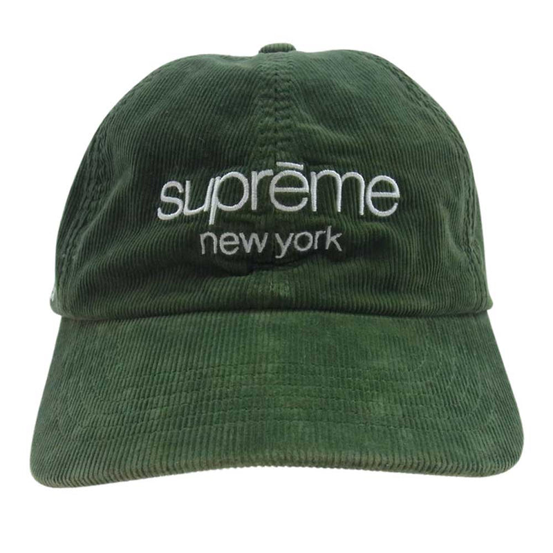 Supreme シュプリーム 21AW  GORE-TEX Corduroy Classic Logo 6-Panel ゴアテックス クラシックロゴ コーデュロイ キャップ モスグリーン系【中古】