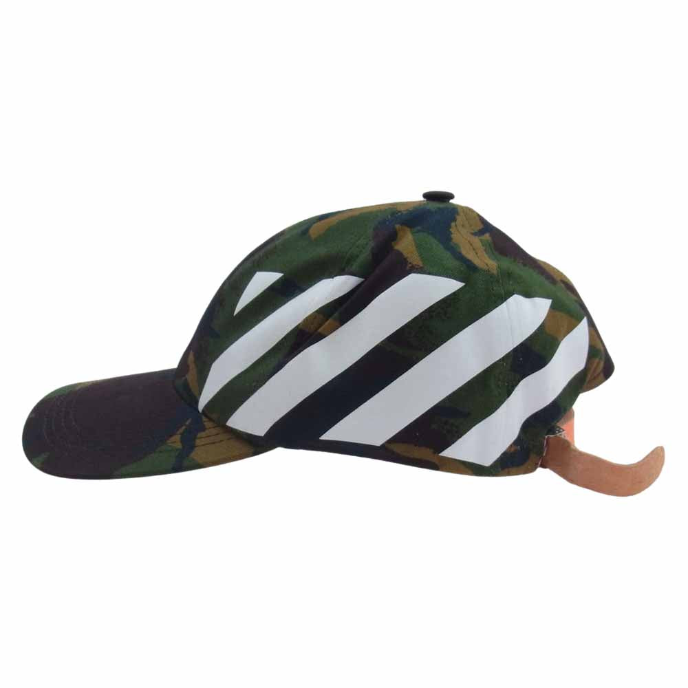 OFF-WHITE オフホワイト 18SS OMLB008S18814040 バイアス プリント カモフラ キャップ  モスグリーン系 O/S【中古】