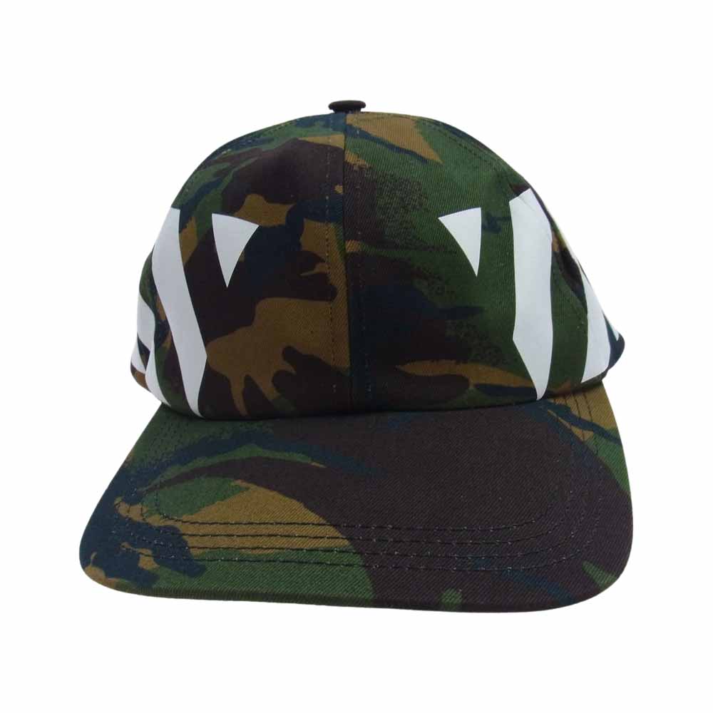 OFF-WHITE オフホワイト 18SS OMLB008S18814040 バイアス プリント カモフラ キャップ  モスグリーン系 O/S【中古】