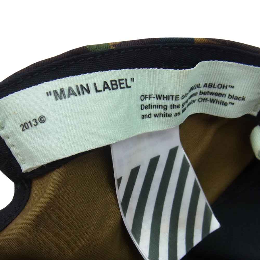 OFF-WHITE オフホワイト 18SS OMLB008S18814040 バイアス プリント カモフラ キャップ  モスグリーン系 O/S【中古】