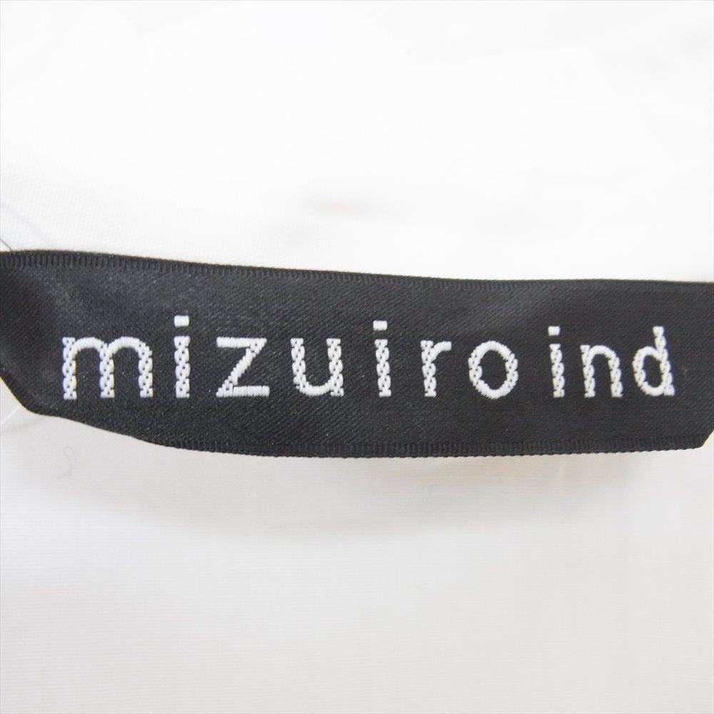 ミズイロインド Aライン フレア レギュラーカラー 長袖 シャツ ワンピース ブラウス ホワイト系【中古】