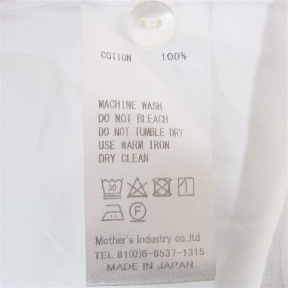 ミズイロインド Aライン フレア レギュラーカラー 長袖 シャツ ワンピース ブラウス ホワイト系【中古】