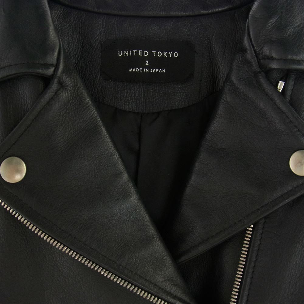 ユナイテッドトウキョウ 506352004 カウハイド レザー ダブル ライダースジャケット ブラック系 2【中古】