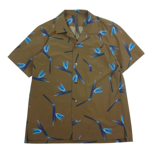 ATTACHMENT アタッチメント 19SS KS91-079 ストレッチ タフタ オープンカラー 半袖シャツ  カーキ カーキ系 2【中古】