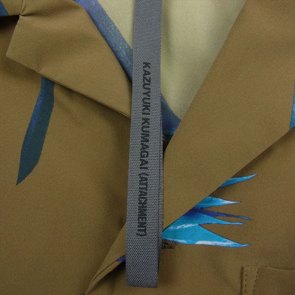 ATTACHMENT アタッチメント 19SS KS91-079 ストレッチ タフタ オープンカラー 半袖シャツ  カーキ カーキ系 2【中古】