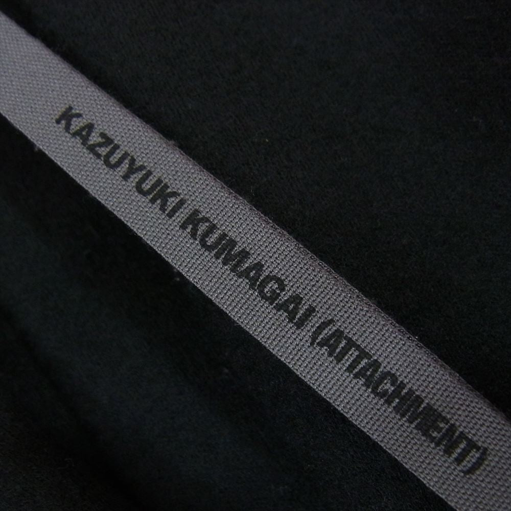 ATTACHMENT アタッチメント 413063717 wool stole cardigan ウール ストール ボタンレス カーディガン ブラック系 2【中古】