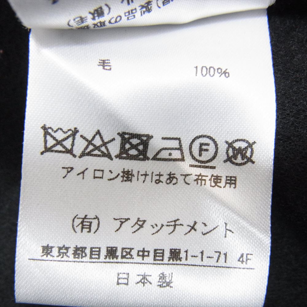 ATTACHMENT アタッチメント 413063717 wool stole cardigan ウール ストール ボタンレス カーディガン ブラック系 2【中古】