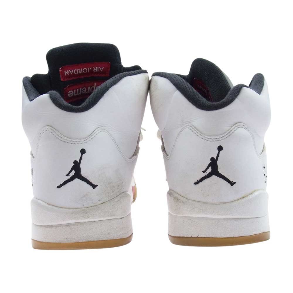 Supreme シュプリーム 824371-101 Nike Air Jordan 5 Retro ナイキ エアジョーダン5 レトロ スニーカー ホワイト系 27.5cm【中古】