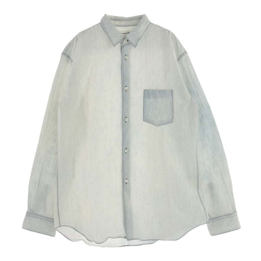 COMME des GARCONS コムデギャルソン SHIRT W26089 日本製 ブリーチ コットン 長袖 シャツ ホワイト系 M【中古】