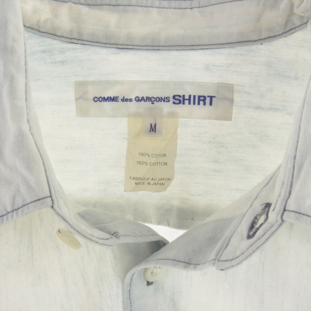 COMME des GARCONS コムデギャルソン SHIRT W26089 日本製 ブリーチ コットン 長袖 シャツ ホワイト系 M【中古】