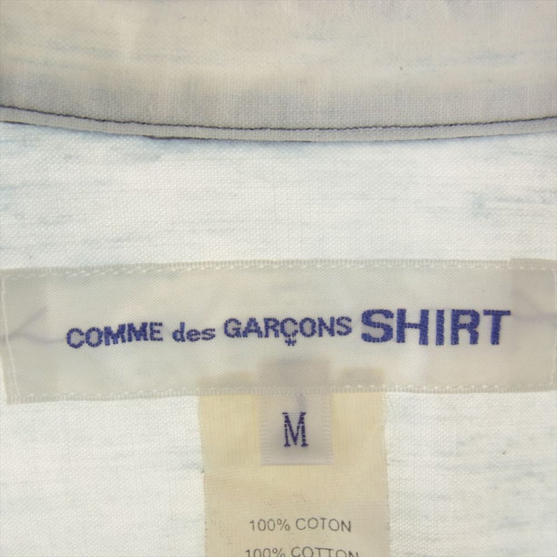COMME des GARCONS コムデギャルソン SHIRT W26089 日本製 ブリーチ コットン 長袖 シャツ ホワイト系 M【中古】
