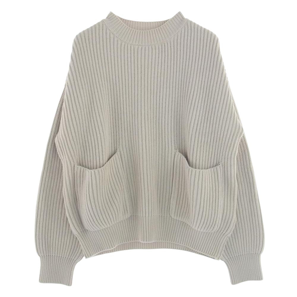 UNUSED アンユーズド US1548-C220S3 3G pullover knit ポケット付き コットン カシミア カシミヤ クルーネック ニット プルオーバー オフホワイト系 3【中古】