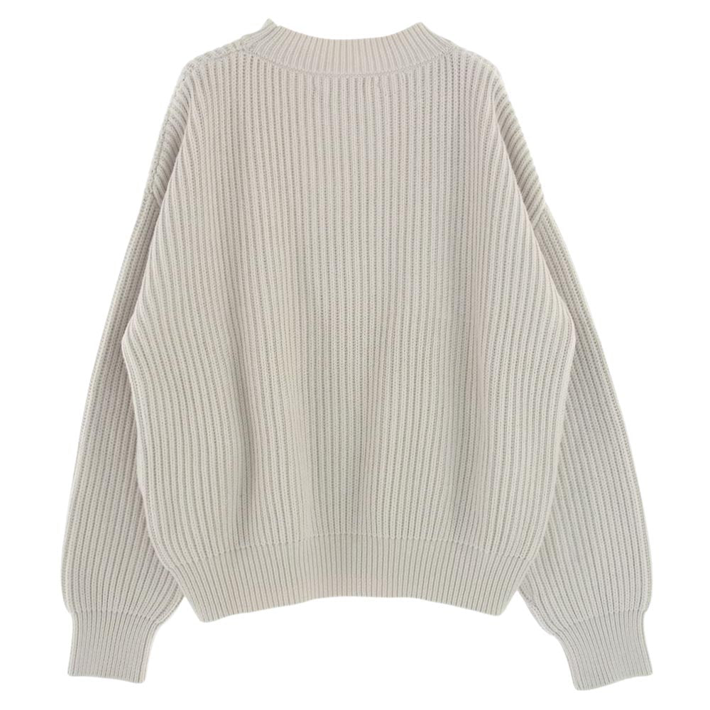 UNUSED アンユーズド US1548-C220S3 3G pullover knit ポケット付き コットン カシミア カシミヤ クルーネック ニット プルオーバー オフホワイト系 3【中古】