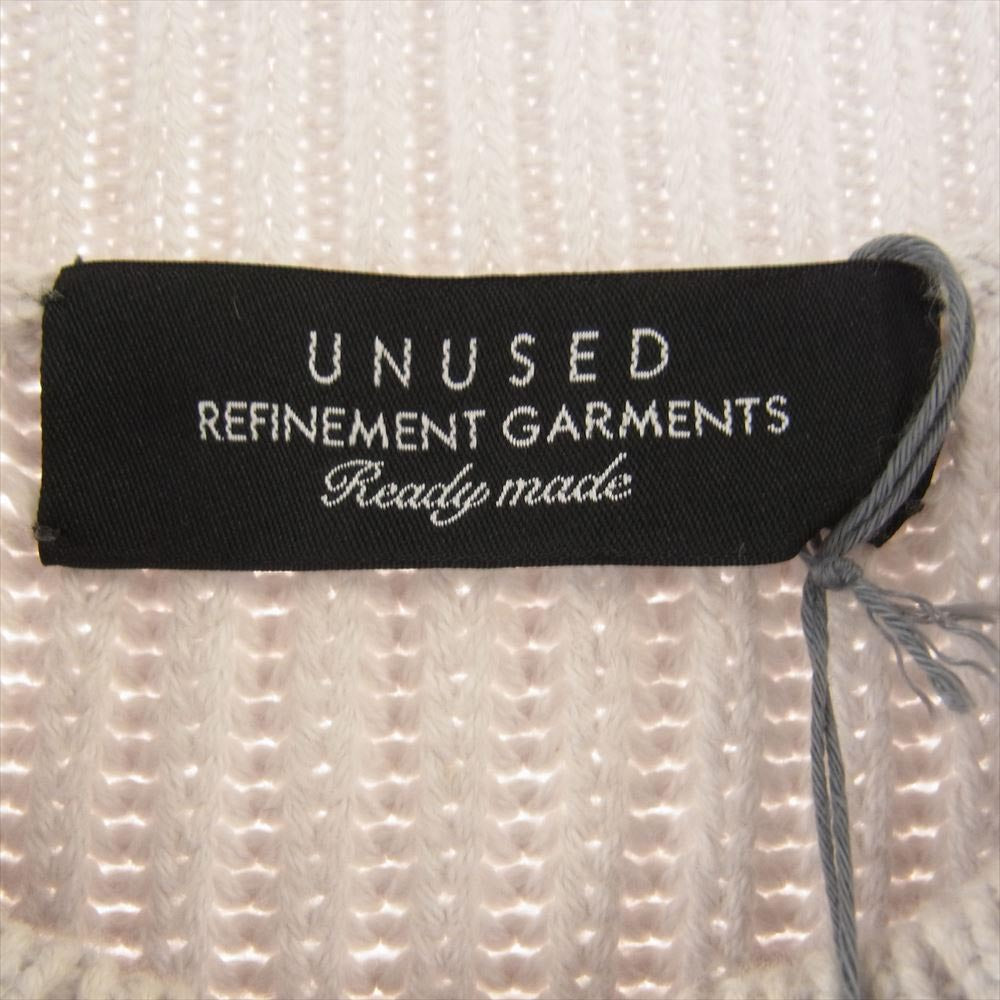 UNUSED アンユーズド US1548-C220S3 3G pullover knit ポケット付き コットン カシミア カシミヤ クルーネック ニット プルオーバー オフホワイト系 3【中古】