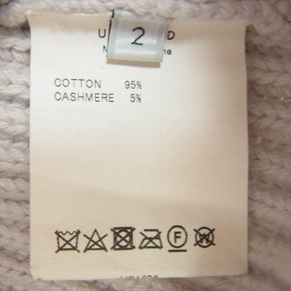 UNUSED アンユーズド US1548-C220S3 3G pullover knit ポケット付き コットン カシミア カシミヤ クルーネック ニット プルオーバー オフホワイト系 3【中古】