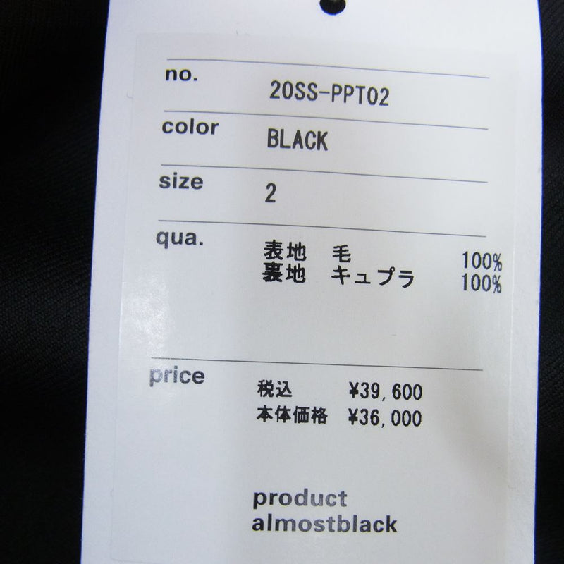 オールモストブラック 20SS-PPT02 トラウザーズ スラックス パンツ ブラック系 2【新古品】【未使用】【中古】