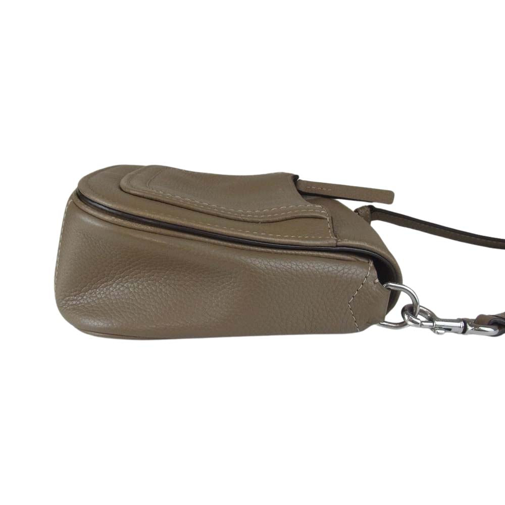 MARC JACOBS マークジェイコブス フラップ レザー ショルダー バッグ ライトブラウン系【中古】