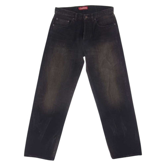 Supreme シュプリーム 23AW Distressed Loose Fit Selvedge Jean ブラック デニムパンツ ブラック系 30【美品】【中古】