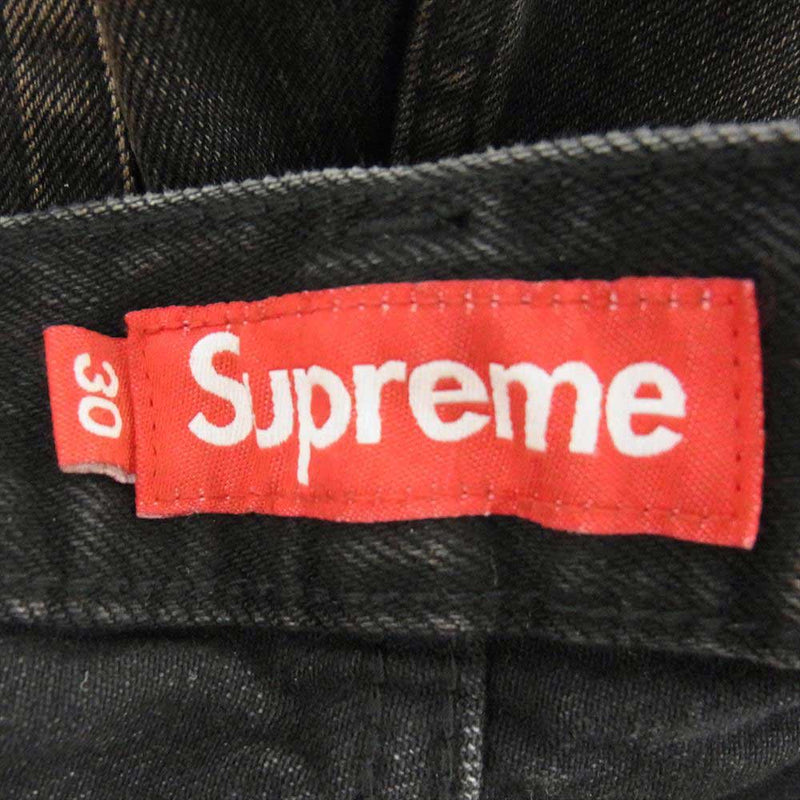 Supreme シュプリーム 23AW Distressed Loose Fit Selvedge Jean ブラック デニムパンツ ブラック系 30【美品】【中古】