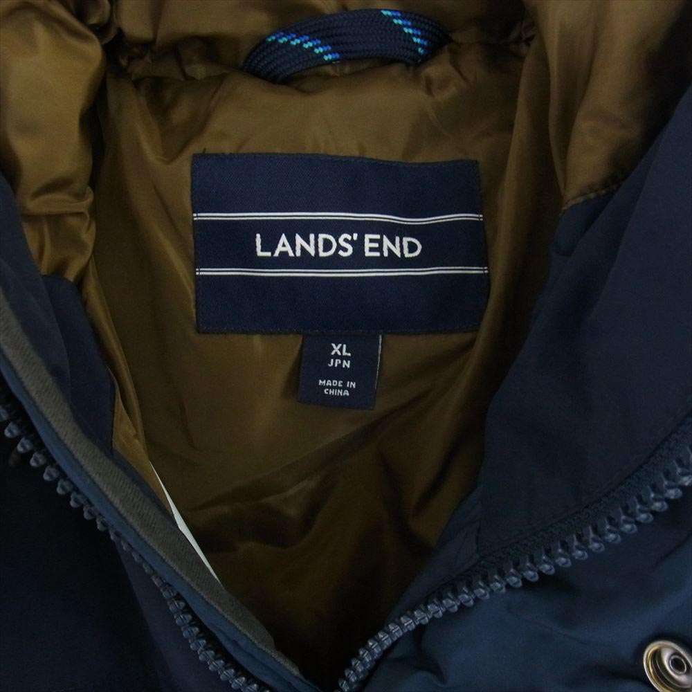 ランズエンド キルト ダウン ジャケット コート ダークネイビー系 XL【中古】