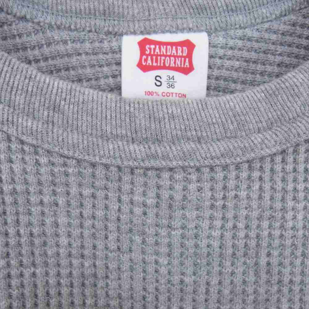 STANDARD CALIFORNIA スタンダードカリフォルニア SD Heavyweight Honeycomb Thermal Long Sleeve ヘビー ウェイト ワッフル サーマル 長袖 Tシャツ グレー グレー系 S【極上美品】【中古】
