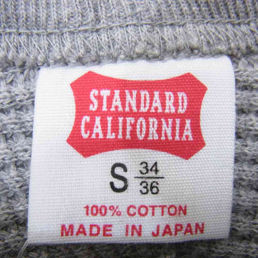 STANDARD CALIFORNIA スタンダードカリフォルニア SD Heavyweight Honeycomb Thermal Long Sleeve ヘビー ウェイト ワッフル サーマル 長袖 Tシャツ グレー グレー系 S【極上美品】【中古】