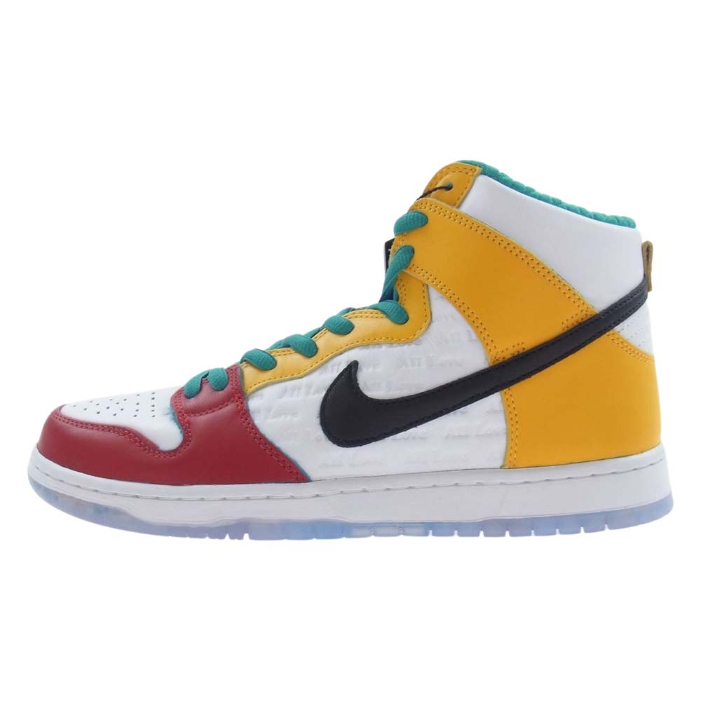 NIKE ナイキ DH7778-100 × froSkate SB Dunk High Pro QS All Love フロスケート ダンク ハイ オール ラブ スニーカー ホワイト系 インディゴブルー系 イエロー系 29cm【新古品】【未使用】【中古】