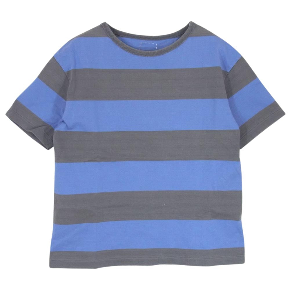 VISVIM ビズビム 23SS 0123105010024 BROADER TEE S/S RUGGER ラガー ボーダー Tシャツ グレー系 1【美品】【中古】