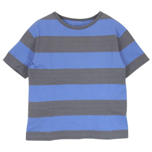 VISVIM ビズビム 23SS 0123105010024 BROADER TEE S/S RUGGER ラガー ボーダー Tシャツ グレー系 1【美品】【中古】