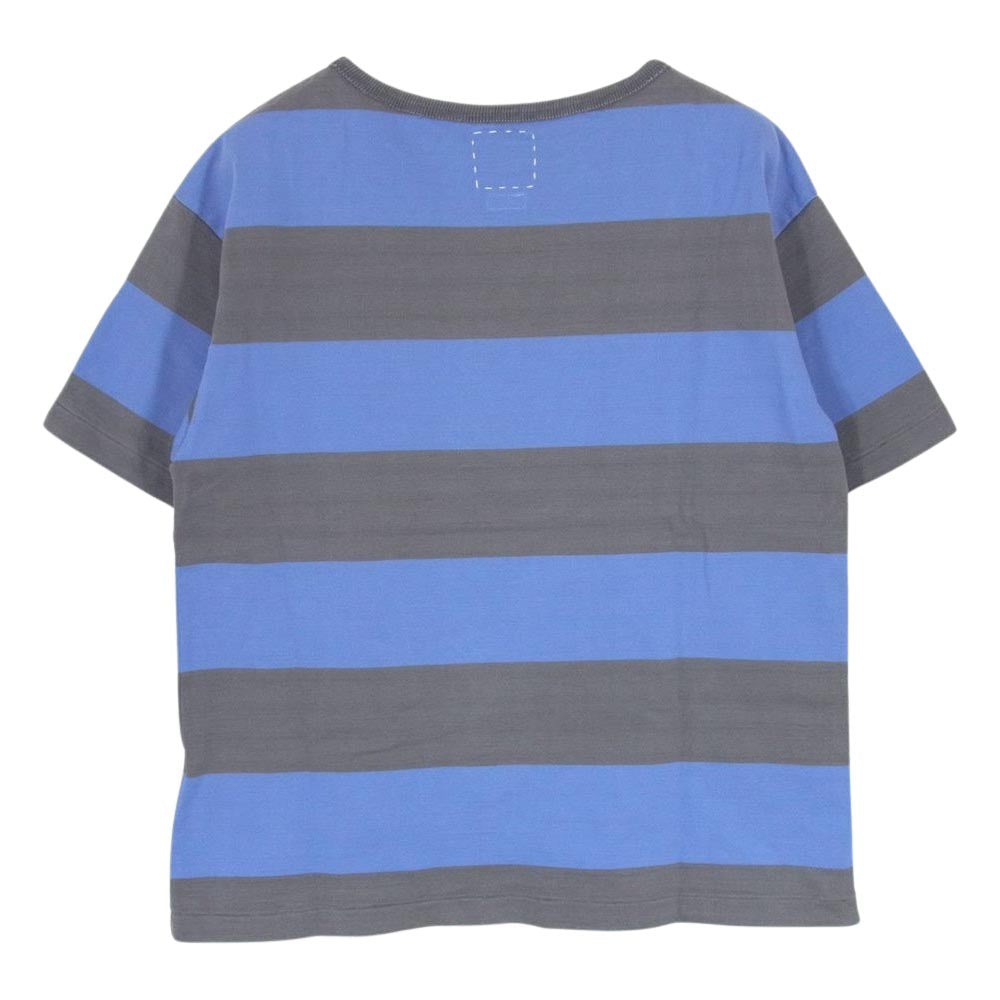 VISVIM ビズビム 23SS 0123105010024 BROADER TEE S/S RUGGER ラガー ボーダー Tシャツ グレー系 1【美品】【中古】