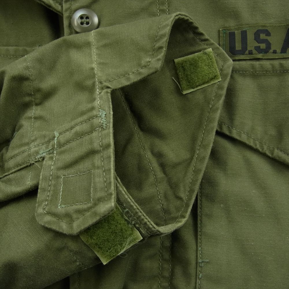 ミリタリー 8415-782-2935 US ARMY ユーエスアーミー 70s M-65 3rd OG-107 米軍実物 ワッペン付き フィールドジャケット SMALL-SHORT スモールショート カーキ系【中古】