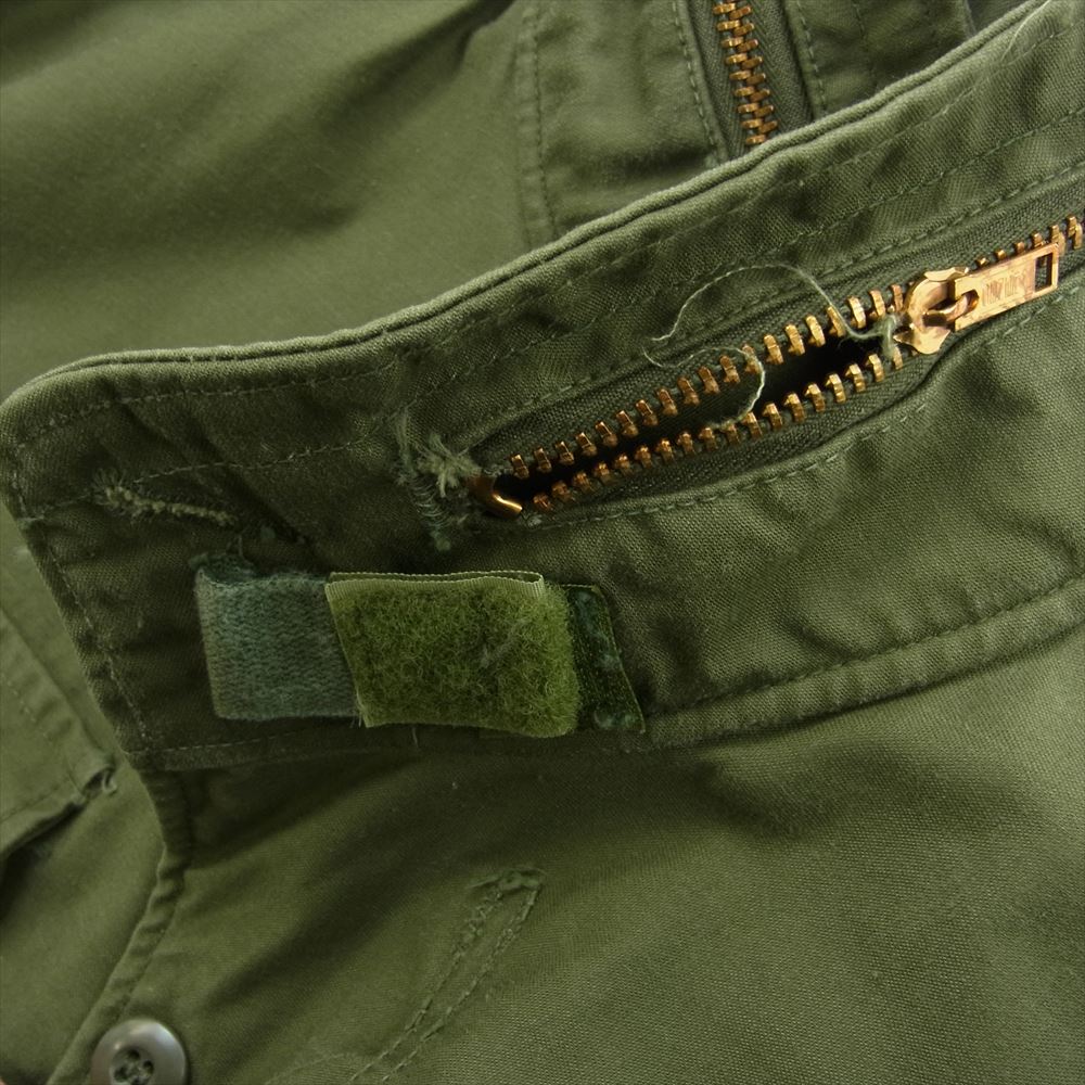 ミリタリー 8415-782-2935 US ARMY ユーエスアーミー 70s M-65 3rd OG-107 米軍実物 ワッペン付き フィールドジャケット SMALL-SHORT スモールショート カーキ系【中古】