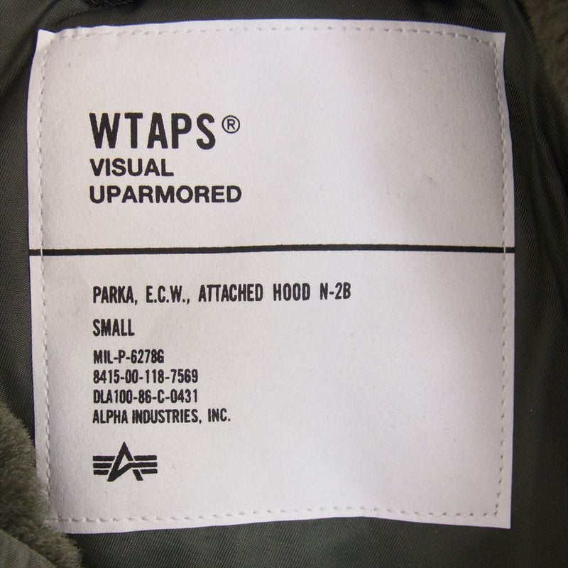 WTAPS ダブルタップス TA0690-9019 × ALPHA INDUSTRIES アルファインダストリーズ N-2B ミリタリー フライト ジャケット モスグリーン系 S【新古品】【未使用】【中古】