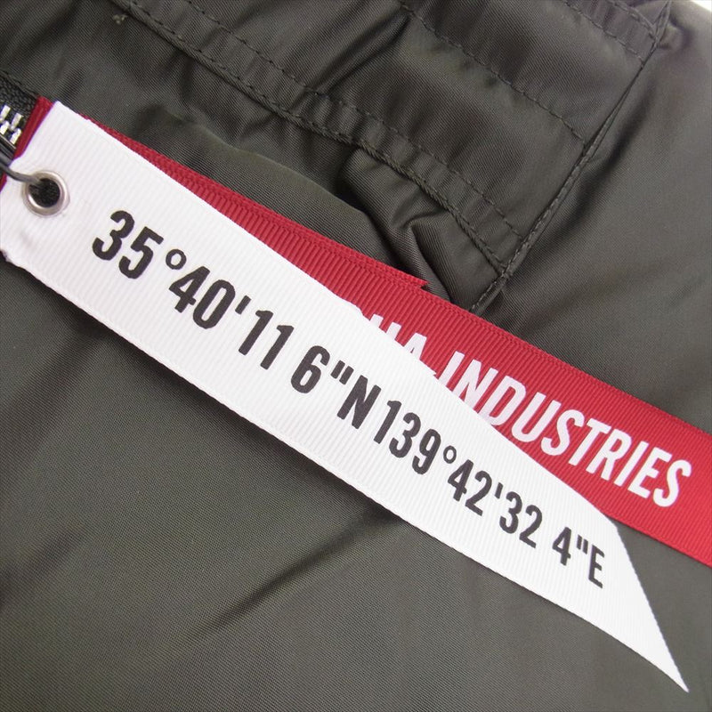 WTAPS ダブルタップス TA0690-9019 × ALPHA INDUSTRIES アルファインダストリーズ N-2B ミリタリー フライト ジャケット モスグリーン系 S【新古品】【未使用】【中古】