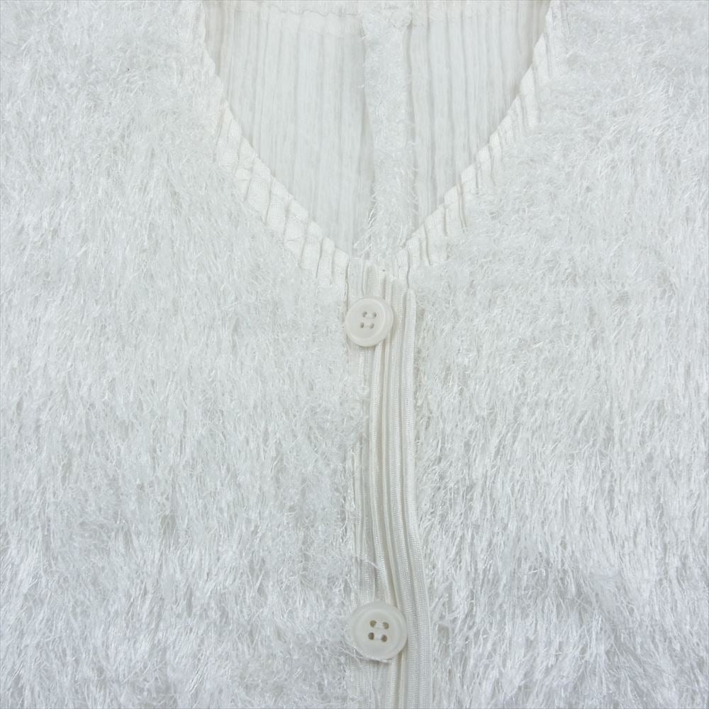 PLEATS PLEASE プリーツプリーズ イッセイミヤケ PP14-JD684 プリーツ加工 シャギー カーディガン ホワイト系 4【中古】
