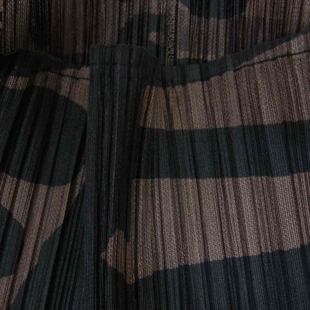 PLEATS PLEASE プリーツプリーズ イッセイミヤケ PP33-JH747 プリーツ加工 総柄 グラフィックプリント ボトルネック ロング ワンピース ブラウン系 4【中古】