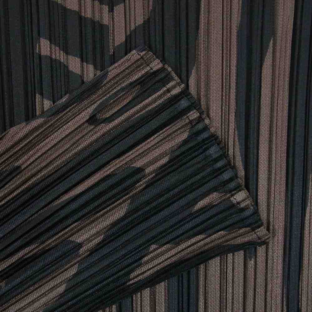 PLEATS PLEASE プリーツプリーズ イッセイミヤケ PP33-JH747 プリーツ加工 総柄 グラフィックプリント ボトルネック ロング ワンピース ブラウン系 4【中古】