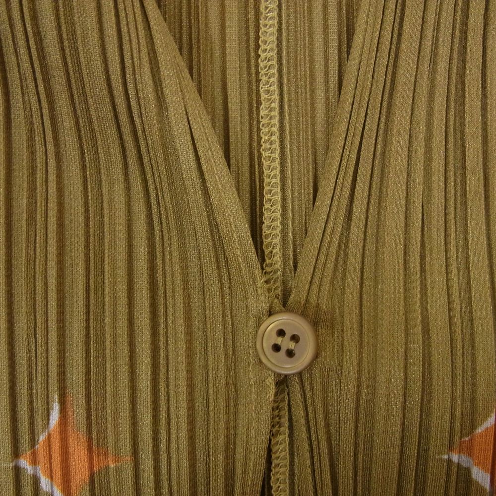 PLEATS PLEASE プリーツプリーズ イッセイミヤケ PP43-JH777 プリーツ加工 メリーゴーランド ハイネック フレンチスリーブ ロング ワンピース  モスグリーン系 5【中古】