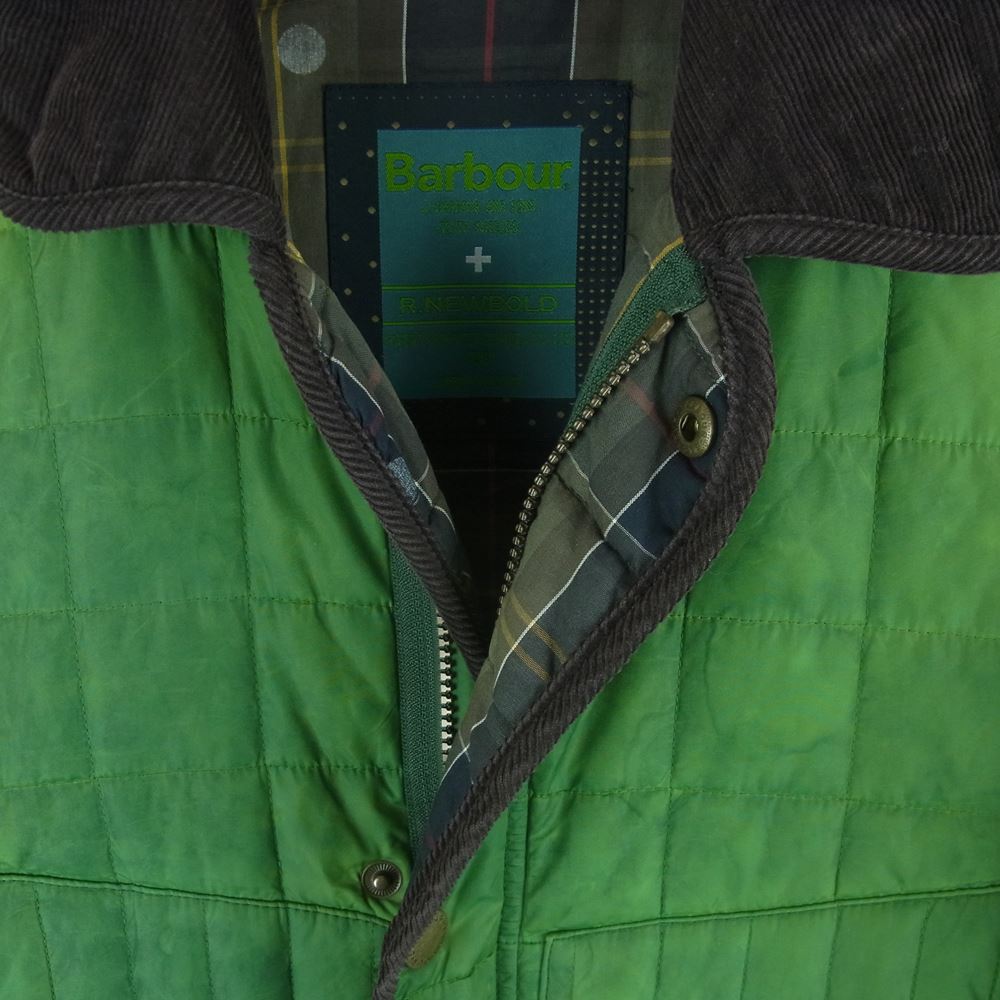 Barbour バブアー R.NEWBOLD アールニューボールド キルティング ジャケット インドネシア製 グリーン系 L【中古】