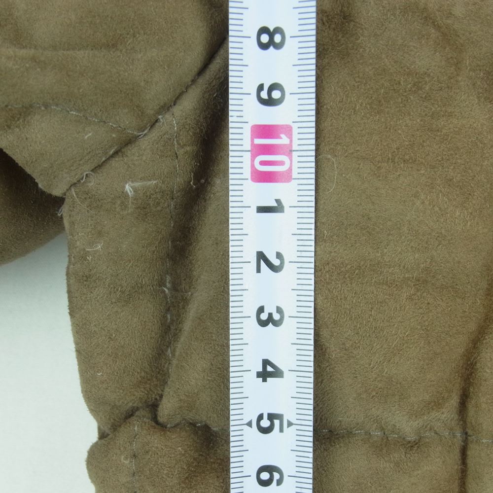 エンメティ 国内正規品 イタリア製 ゴートレザー スエード 襟ムートン着脱式 Pコート ピーコート ダウン ジャケット ブラウン系 48【中古】