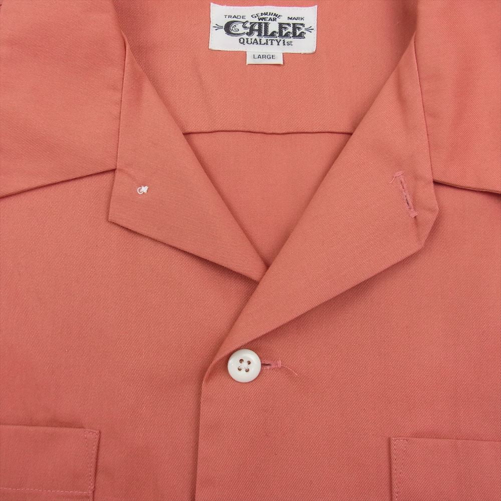 CALEE キャリー T/C TWILL L/S WORK SHIRT  ワークシャツ ピンク系 L【中古】