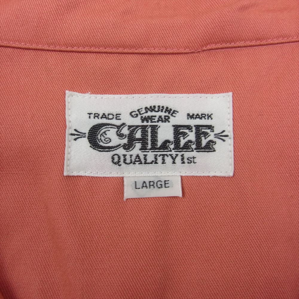 CALEE キャリー T/C TWILL L/S WORK SHIRT  ワークシャツ ピンク系 L【中古】